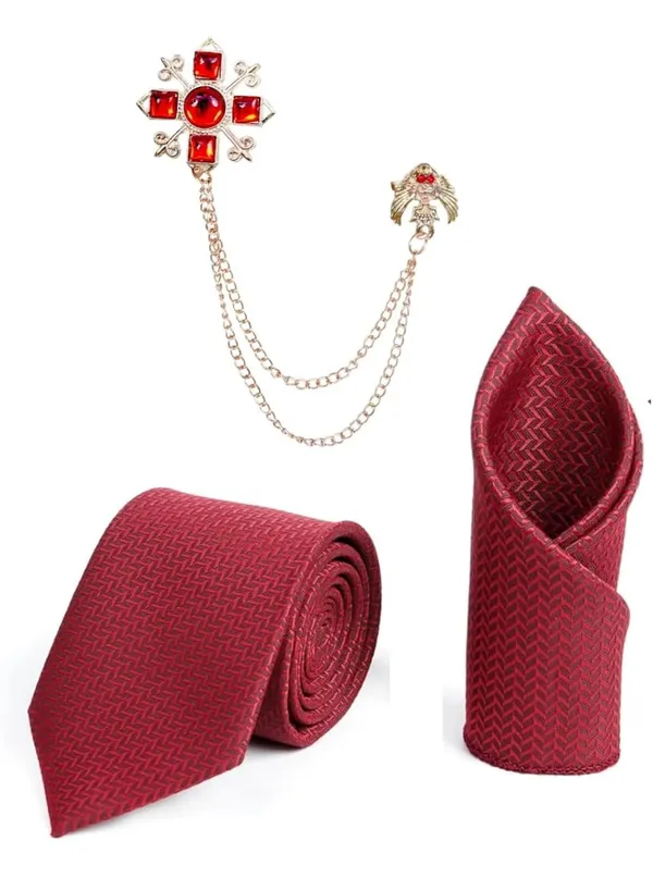 Random_Stripe_Premium_Tie_Combo_Set_for_Men_�_Necktie,_Pocket_Square_&_Royal_Brooch_�_Gift_Box_Included_�_Available_in_9_Elegant_Colors