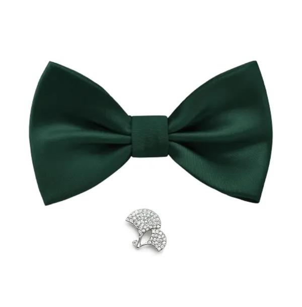 Bow_Tie_For_Men_With_Stylish_Brooch_Plain_Silk_BowTies_Pack_of_2