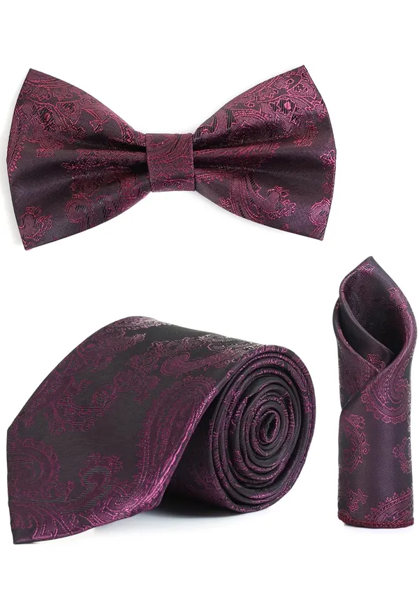 Men_Paisley_Necktie,_Bow_Tie_&_Pocket_Square_Set_�_13_Colors_Stylish_Paisley_Pattern_�_Classic_paisley_design_adds_luxury