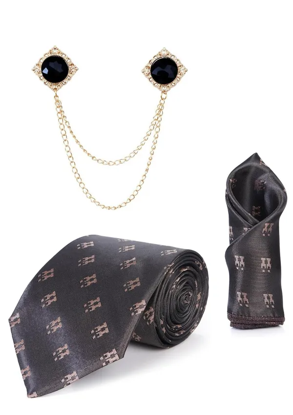 Necktie_For_men_With_Double_Chain_Stylish_brooch_&_Pocket_Square_Gifted_Set