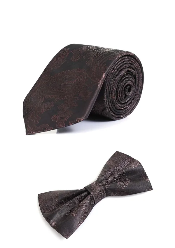 13_Colors_Paisley_Design_Men_Necktie_&_Bow_Tie_Combo_Perfect_Combo_Set_�_Includes_1_Necktie_+_1_Bow_Tie,_designed_for_versatile_styling