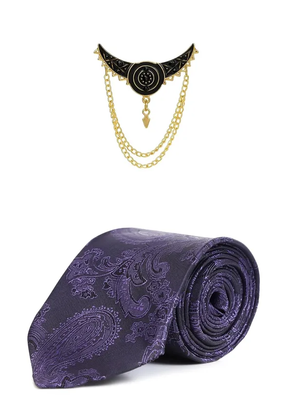 Premium_Men_Necktie_with_Brooch_|_Elegant_Paisley_Design_Silk_Tie_for_Wedding_&_formal_set