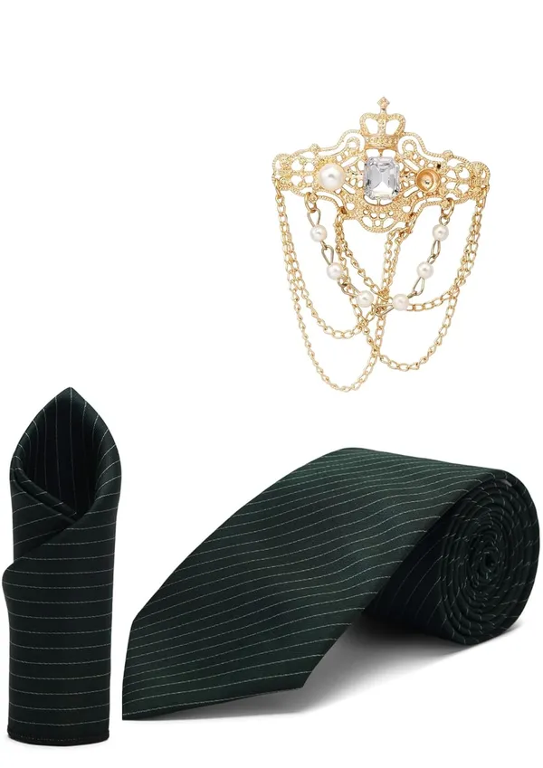 Tie_With_Stylish_Lapel_Brooch_&_Pocket_Square_Formal_Self_Lining_Combo_(3_items_in_the_Box)