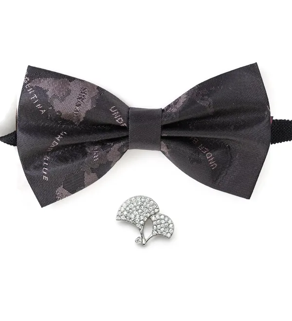 Bow_Tie_With_Brooch_Set_For_Men_World_Map_Self-Design_Fabric_Pack_of_2_Elegant_12_Colors
