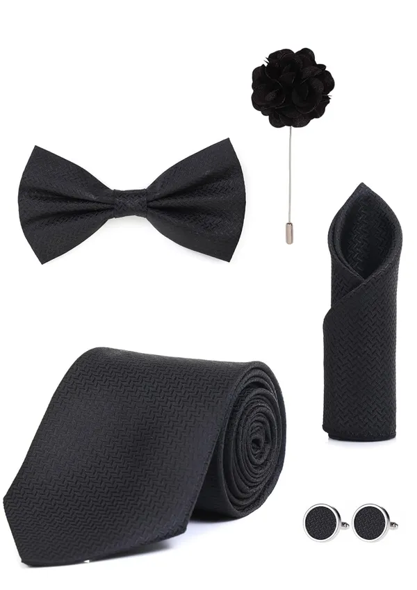 5-in-1_Premium_Men_Accessory_Set_(9_Colors_Combo)_|_Necktie,_Bow_Tie,_Pocket_Square,_Cufflinks_&_Lapel_Pin_|_Formal_Wedding_&_Party_Gift_Set_for_Men
