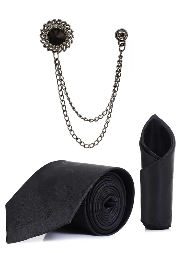Men_Necktie_Set_With_Pocket_Square_&_Double_Chain_Stylish_Brooch_(Pack_of_3)_Formal_Combo