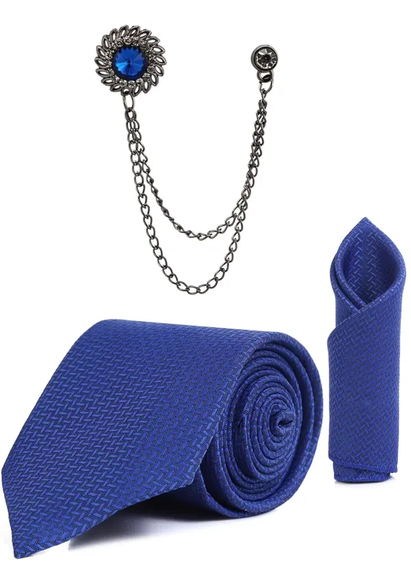 Necktie_With_Pocket_Square_&_Double_Chain_Stylish_Lapel_Brooch_(Pack_Of_3)