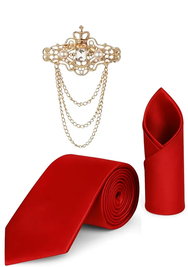 Men_Premium_Satin_Necktie_with_Matching_Pocket_Square_&_Royal_Brooch