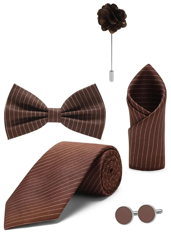 Random_Stripe_Necktie,_Bow_Tie,_Pocket_Square,_Lapel_Pin_&_Cufflinks_Formal_Wear_Accessories_(Available_in_7_Colors)
