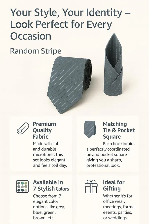 Random_Stripe_Men_Classic_Business_&_wedding_Necktie_Pocket_Square_Set_Microfiber_Fabric_(1_Tie_1_Hankey_1_Gifted_paper_box)