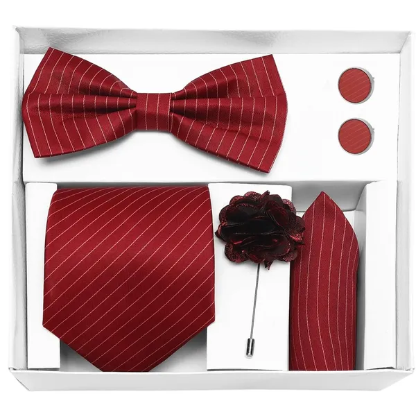 Random_Stripe_Necktie,_Bow_Tie,_Pocket_Square,_Lapel_Pin_&_Cufflinks_Formal_Wear_Accessories_(Available_in_7_Colors)