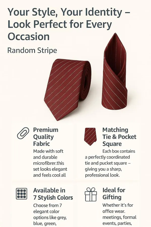 Random_Stripe_Men_Classic_Business_&_wedding_Necktie_Pocket_Square_Set_Microfiber_Fabric_(1_Tie_1_Hankey_1_Gifted_paper_box)
