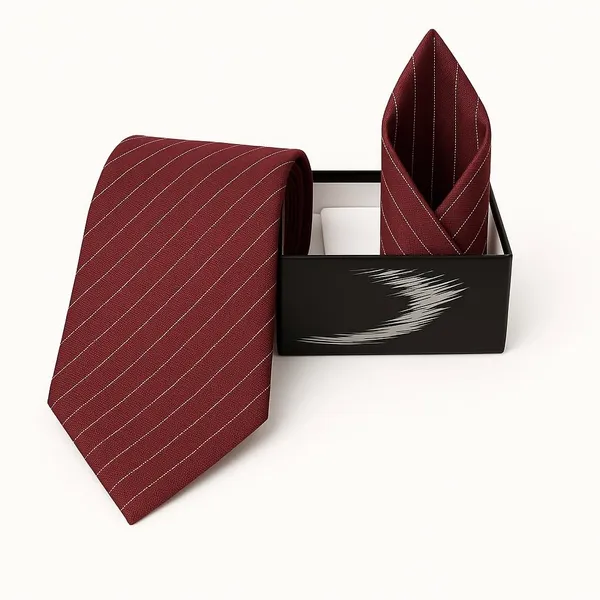 Random_Stripe_Men_Classic_Business_&_wedding_Necktie_Pocket_Square_Set_Microfiber_Fabric_(1_Tie_1_Hankey_1_Gifted_paper_box)