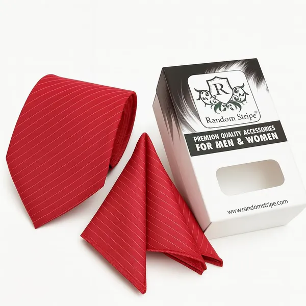 Random_Stripe_Men_Classic_Business_&_wedding_Necktie_Pocket_Square_Set_Microfiber_Fabric_(1_Tie_1_Hankey_1_Gifted_paper_box)