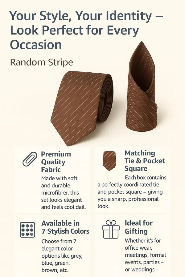 Random_Stripe_Men_Classic_Business_&_wedding_Necktie_Pocket_Square_Set_Microfiber_Fabric_(1_Tie_1_Hankey_1_Gifted_paper_box)