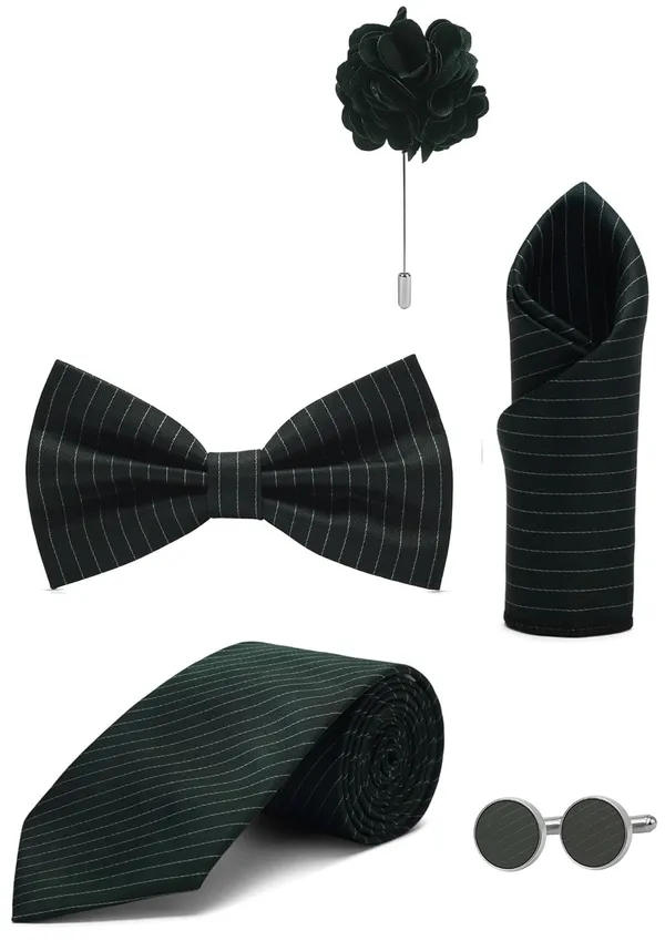 Random_Stripe_Necktie,_Bow_Tie,_Pocket_Square,_Lapel_Pin_&_Cufflinks_Formal_Wear_Accessories_(Available_in_7_Colors)