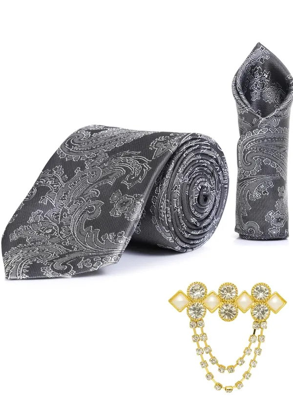 Men_Premium_Necktie,_Pocket_Square_&_Brooch_Combo_16_Colors_Gift_Set