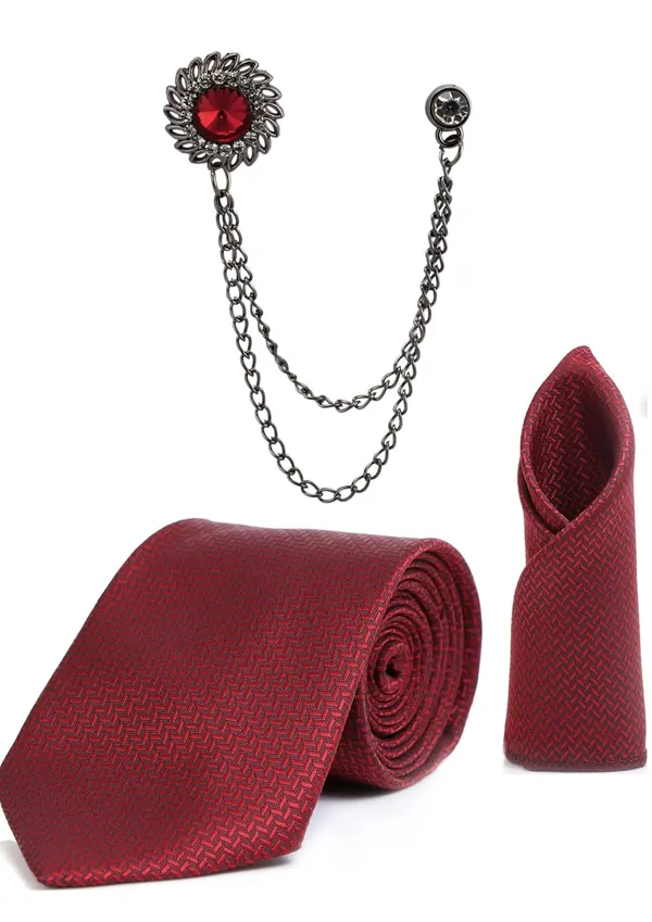 Necktie_With_Pocket_Square_&_Double_Chain_Stylish_Lapel_Brooch_(Pack_Of_3)