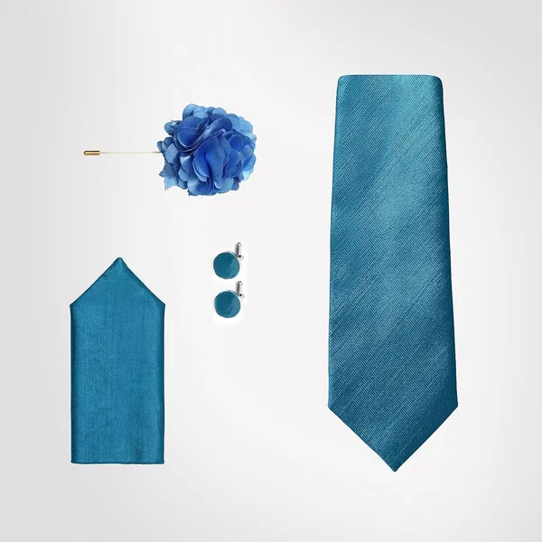 Necktie_Set_For_Men_Complete_Gift_Set_�_Includes_1_Necktie,_1_Pocket_Square,_1_Pair_of_Cufflinks_&_1_Brooch_�_all_in_matching_color.