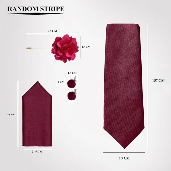 Necktie_Set_For_Men_Complete_Gift_Set_�_Includes_1_Necktie,_1_Pocket_Square,_1_Pair_of_Cufflinks_&_1_Brooch_�_all_in_matching_color.