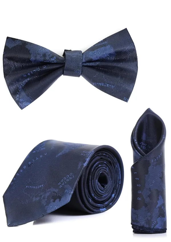 Men_Necktie,_Bow_Tie_&_Pocket_Square_Set_�_World_Map_Print_|_12_Colors_Complete_3-Piece_Set