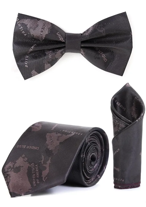 Men_Necktie,_Bow_Tie_&_Pocket_Square_Set_�_World_Map_Print_|_12_Colors_Complete_3-Piece_Set