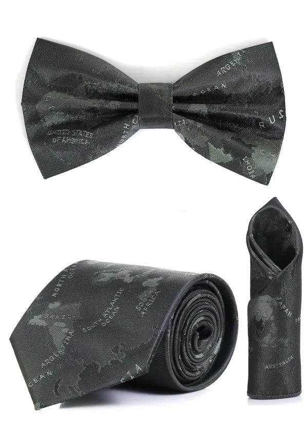Men_Necktie,_Bow_Tie_&_Pocket_Square_Set_�_World_Map_Print_|_12_Colors_Complete_3-Piece_Set