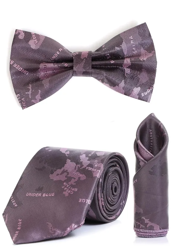 Men_Necktie,_Bow_Tie_&_Pocket_Square_Set_�_World_Map_Print_|_12_Colors_Complete_3-Piece_Set