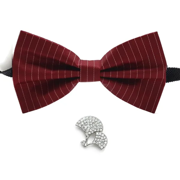 Bow_Tie_With_Stylish_Brooch_For_Men_Self-Lining_Micro_fiber_Febric_Elegant_7_Colors