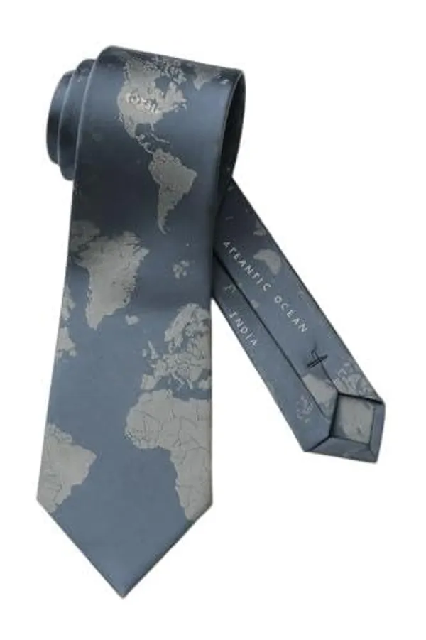Random_Stripe_Men_Necktie_With_Gifted_Box_World_Map_Self_design_Tie