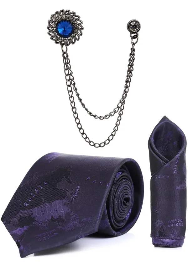 Men_Necktie_Set_With_Pocket_Square_&_Double_Chain_Stylish_Brooch_(Pack_of_3)_Formal_Combo
