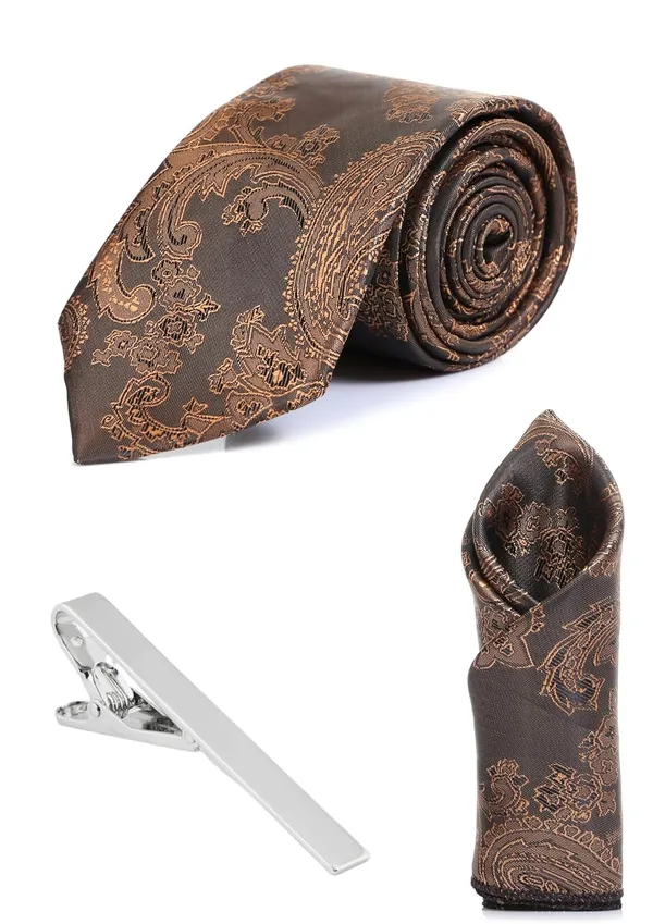 Necktie_With_Pocket_Square_&_TiePin_Silver_Plated_Jacquard_Self-Design_Stylish_Combo_Set_Available_in_16_Elegant_Colors