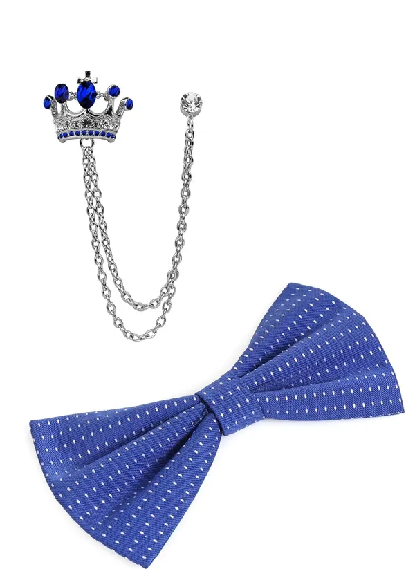 Bow_Tie_For_Men_&_Women_With_Stylish_Double_Chain_Brooch_(Pack_of_2)