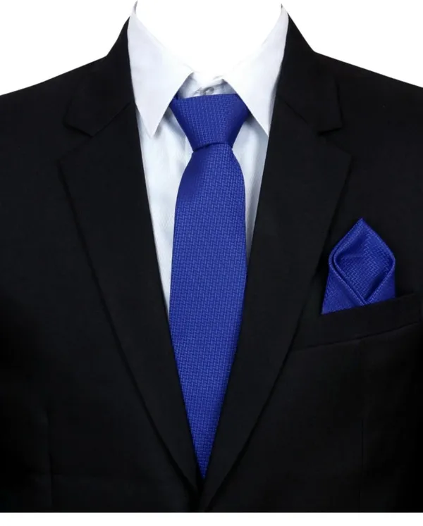 Random_Stripe_Necktie_Set_With_Pocket_Square_Lapel_Pin_Brooch_Pack_Of_3_Micro_fiber_Fabric_Self-Design_Elegant_9_Diffrent_Colors