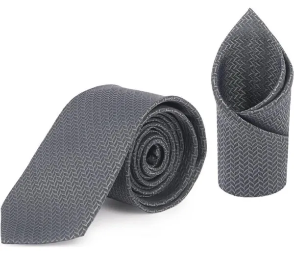 Random_Stripe_Necktie_Set_With_Pocket_Square_Lapel_Pin_Brooch_Pack_Of_3_Micro_fiber_Fabric_Self-Design_Elegant_9_Diffrent_Colors