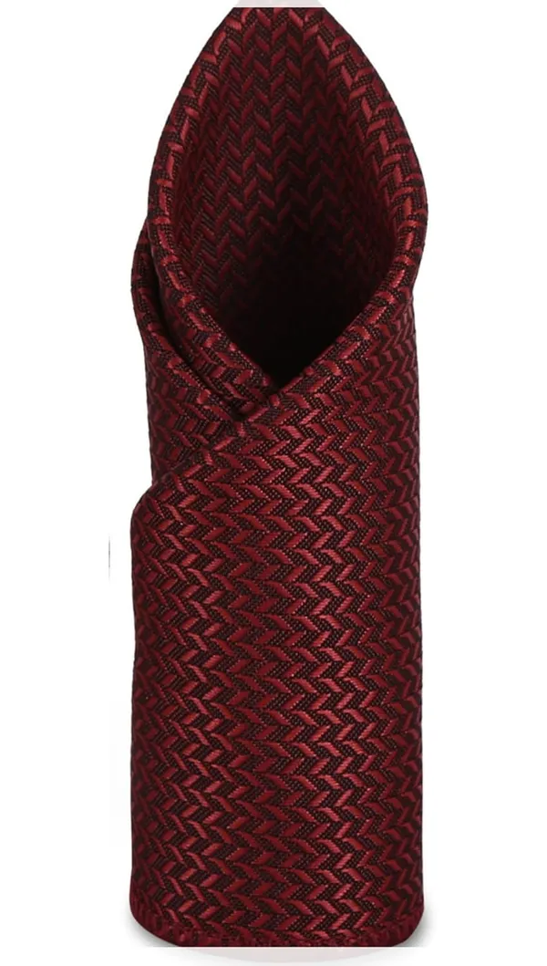 Random_Stripe_Necktie_Set_With_Pocket_Square_Lapel_Pin_Brooch_Pack_Of_3_Micro_fiber_Fabric_Self-Design_Elegant_9_Diffrent_Colors