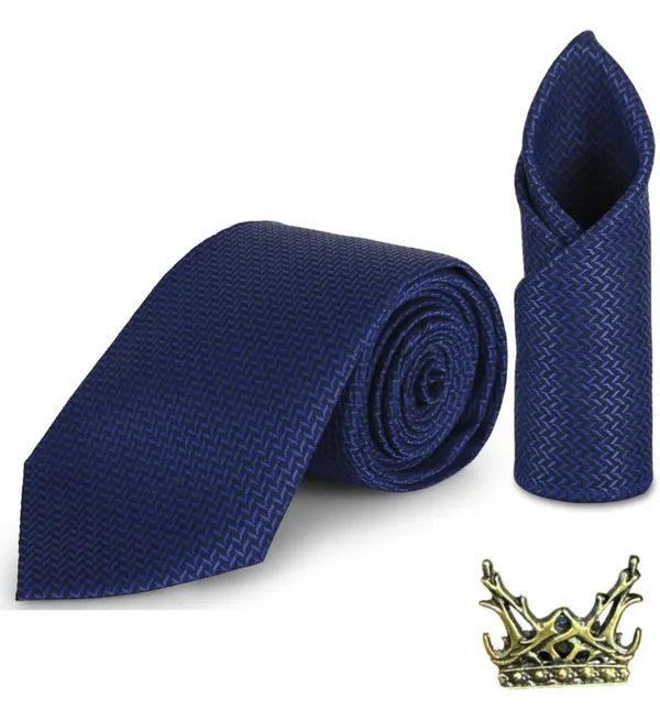 Random_Stripe_Necktie_Set_With_Pocket_Square_Lapel_Pin_Brooch_Pack_Of_3_Micro_fiber_Fabric_Self-Design_Elegant_9_Diffrent_Colors