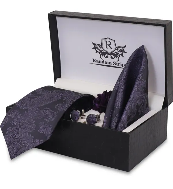 Random_Stripe_Mens_Floral_Tie_and_Lapel_Pin_Necktie_Hankerchief_Cufflinks_Set_for_Men_(pack_of_4)