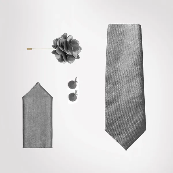 Necktie_Set_For_Men_Complete_Gift_Set_�_Includes_1_Necktie,_1_Pocket_Square,_1_Pair_of_Cufflinks_&_1_Brooch_�_all_in_matching_color.