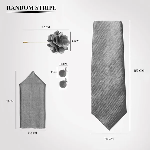 Necktie_Set_For_Men_Complete_Gift_Set_�_Includes_1_Necktie,_1_Pocket_Square,_1_Pair_of_Cufflinks_&_1_Brooch_�_all_in_matching_color.