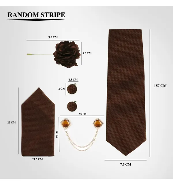 Random_Stripe_Mens_Tie_Set_Solid_Paisley_Silk_Striped_Necktie_for_Men_with_Cufflinks_Tie_and_Pocket_Square_Set_(Pack_of_6)