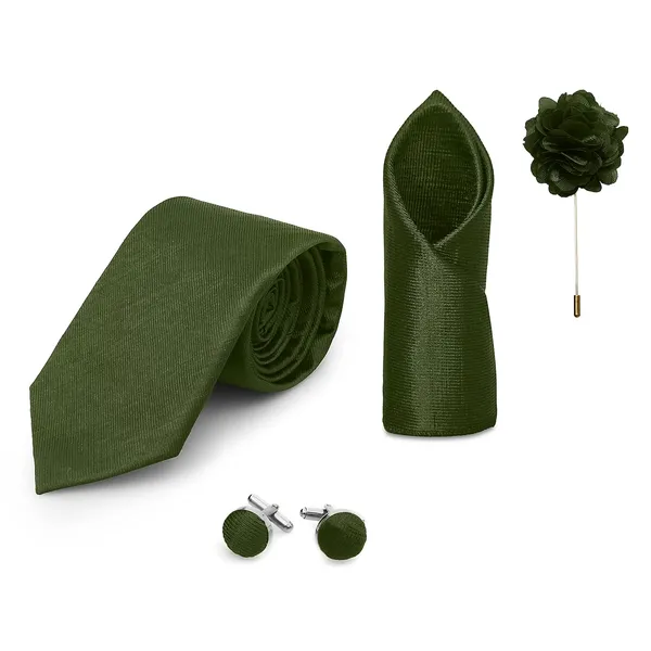 Necktie_Set_For_Men_Complete_Gift_Set_�_Includes_1_Necktie,_1_Pocket_Square,_1_Pair_of_Cufflinks_&_1_Brooch_�_all_in_matching_color.