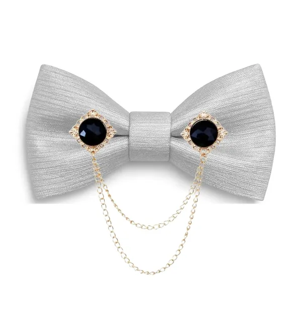 Men's_Premium_Satin_Bow_Tie_with_Royal_Gemstone_Brooch_�_12_Colors_Elegant_Combo_for_Party,_Wedding_&_Formal