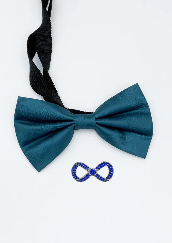 Random_stripe_Men's_Bow_Ties_Pre-Tied_Style_Formal_Satin_Classic_Bowtie_for_jacquard_Self-Design_With_Brooch