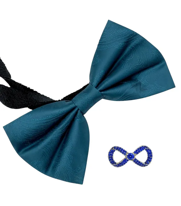 Random_stripe_Men's_Bow_Ties_Pre-Tied_Style_Formal_Satin_Classic_Bowtie_for_jacquard_Self-Design_With_Brooch