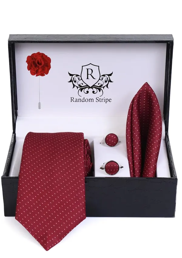Random_Stripe_Premium_Necktie_Gift_Set_for_Men_Tie,_Pocket_Square,_Cufflinks_&_Brooch_Formal_Wear_(9_Colors)