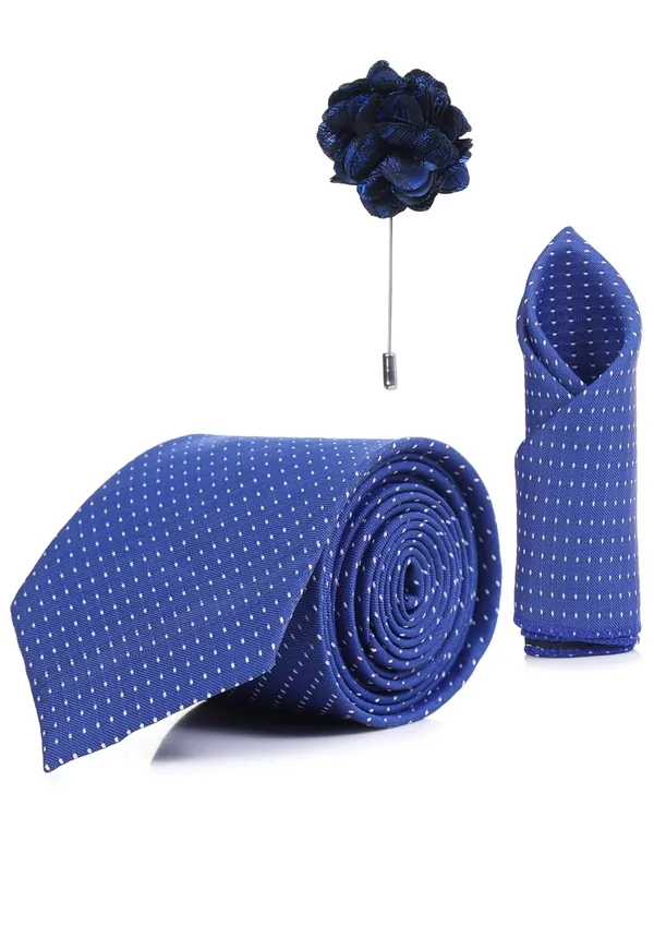 Random_Stripe_Necktie_Set_With_Bow_Tie_Pocket_Square_Lapel_Flowar_&_Lapel_Brooch_(Pack_Of_5_items)