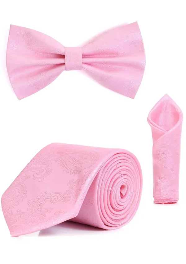 Men_Paisley_Necktie,_Bow_Tie_&_Pocket_Square_Set_�_13_Colors_Stylish_Paisley_Pattern_�_Classic_paisley_design_adds_luxury