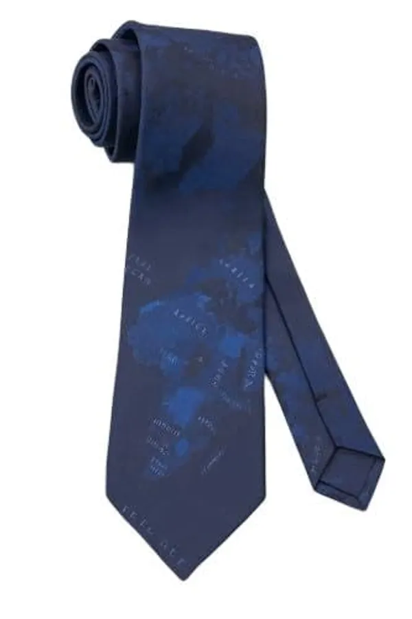 Random_Stripe_Men_Necktie_With_Gifted_Box_World_Map_Self_design_Tie