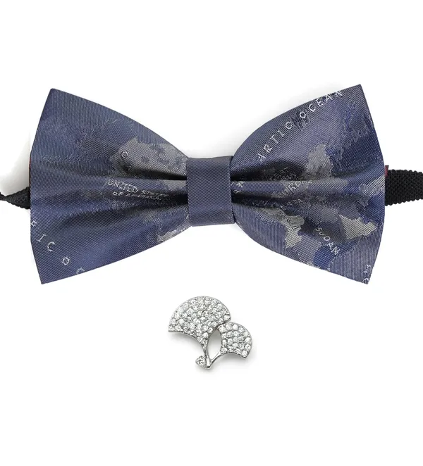 Bow_Tie_With_Brooch_Set_For_Men_World_Map_Self-Design_Fabric_Pack_of_2_Elegant_12_Colors